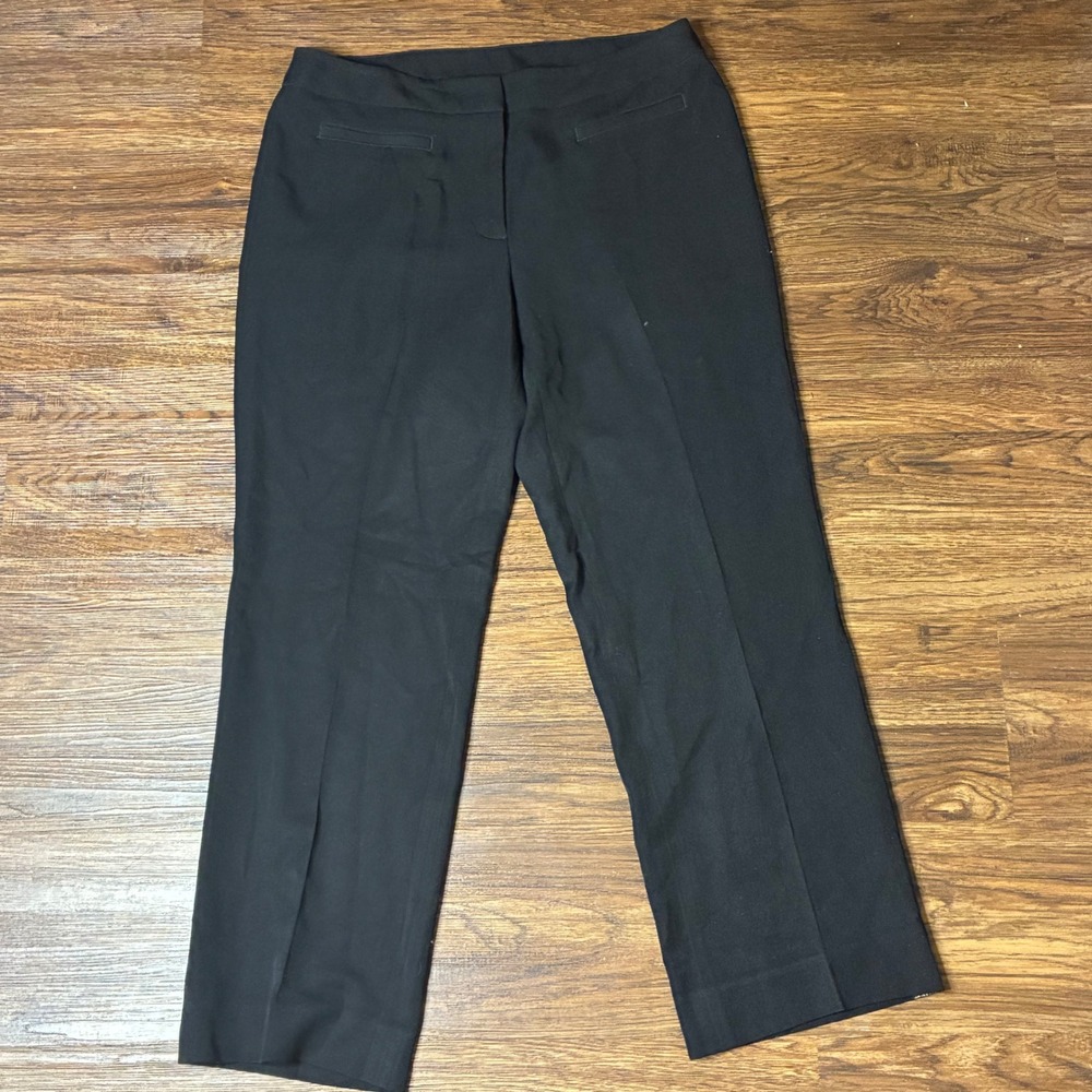 Anne Klein Dress Pants Womens 10 Black Excellent Straight Leg Career Trousers